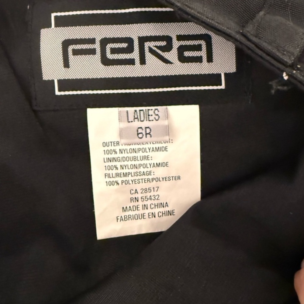 FERA Black Insulated Ski Snow Pants Ladies Size 6R - Picture 9 of 14